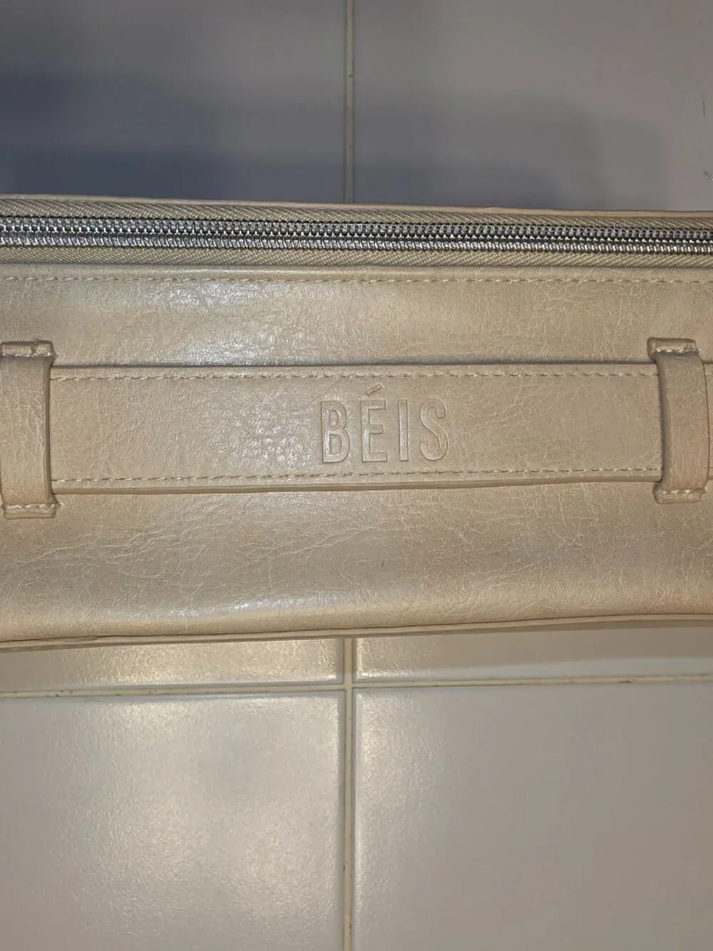 BEIS Beige Makeup Travel Toiletry Bag